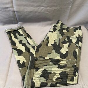 Agnes & Dora Olive and Beige Camouflage Pants